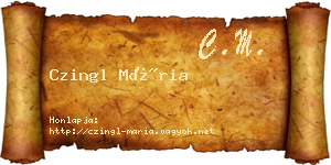 Czingl Mária névjegykártya